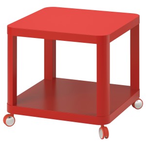 ТИНГБИ Стол приставной на колесиках, красный