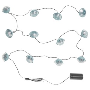 СОЛВИДЕН Гирлянда, 12 светодиодов, с батарейным питанием для сада, мини-фара синий