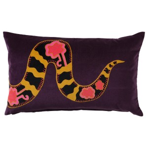 КАРИСМАТИСК Чехол на подушку, рисунок «змея» фиолетовый