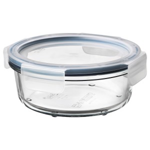 ИКЕА/365+ Контейнер для продуктов с крышкой, круглой формы стекло, пластик стекло