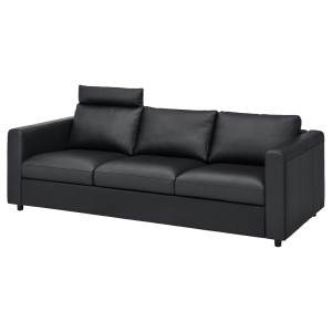 ВИМЛЕ 3-местный диван, с изголовьем, Гранн/Бумстад черный