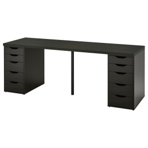 ЛАГКАПТЕН / АЛЕКС Письменный стол, черно-коричневый, черный