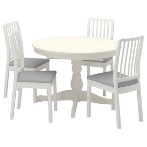 ИНГАТОРП / ЭКЕДАЛЕН Стол и 4 стула, белый белый, Оррста светло-серый