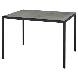 НИБОДА Журнальный стол/2-сторон столешница, темно-серый под бетон, черный