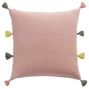 КЛАРАФИНА Чехол на подушку, ручная работа розовый, зеленый