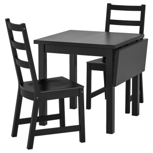 НОРДВИКЕН / НОРДВИКЕН Стол и 2 стула, черный, черный