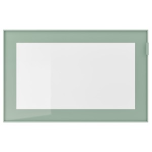 ГЛАССВИК Стеклянная дверь, светлый серо-зеленый, прозрачное стекло