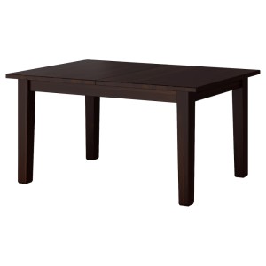 СТУРНЭС Раздвижной стол, коричнево-чёрный