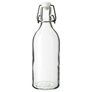 КОРКЕН Бутылка с пробкой, прозрачное стекло