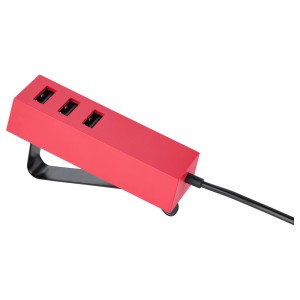 ЛЁРБИ Зарядное устройство USB, с зажимом, красный