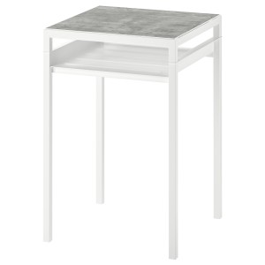 НИБОДА Столик с двусторонней столешницей, светло-серый под бетон, белый