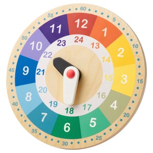 УНДЕРХОЛЛА Обучающие деревянные часы, разноцветный