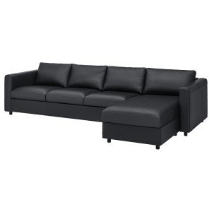 ВИМЛЕ 4-местный диван, с козеткой, Гранн/Бумстад черный