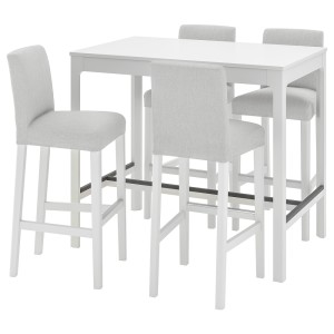 ЭКЕДАЛЕН / БЕРГМУНД Барн стол+4 барн стула, белый, Оррста светло-серый/белый