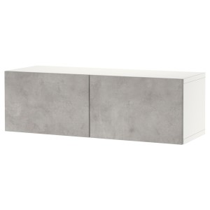 БЕСТО Комбинация настенных шкафов, белый КЭЛЛЬВИКЕН, светло-серый под бетон