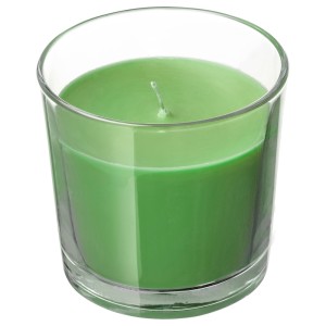 СИНЛИГ Ароматическая свеча в стакане, Яблоко и груша, зеленый