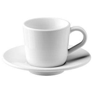 ИКЕА/365+ Чашка для кофе эспрессо с блюдцем, белый