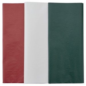 ВИНТЕР 2021 Шелковая бумага, белый/красный, зеленый, 12шт