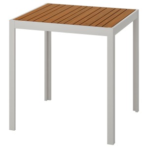 ШЭЛЛАНД Садовый стол, светло-коричневый, светло-серый