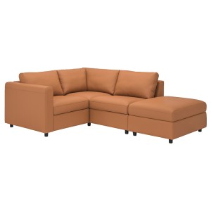ВИМЛЕ 3-местный угловой диван, с открытым торцом, Гранн/Бумстад золотисто-коричневый