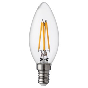 РИЭТ Светодиодная лампочка E14 260 лм, свечеобразный, прозрачный