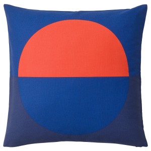 МАЙЯЛОТТА Чехол на подушку, синий, ярко-оранжевый