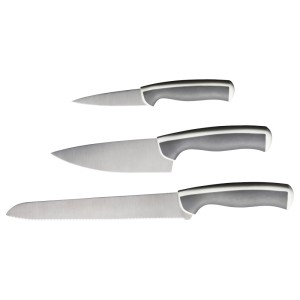 ЭНДЛИГ Набор ножей,3 штуки, светло-серый, белый