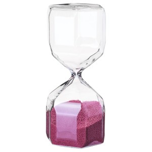 ТИЛЛСЮН Декоративные песочные часы, прозрачное стекло, розовый