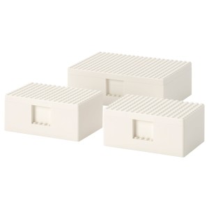 БЮГГЛЕК LEGO® контейнер с крышкой, 3 шт., белый