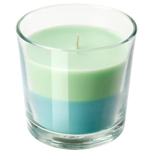 ФОРТГО Ароматическая свеча в стакане, Лайм и мята, зеленый синий