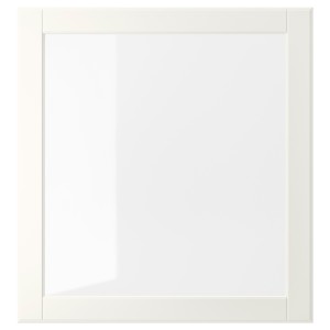 ОСТВИК Стеклянная дверь, белый, прозрачное стекло