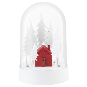 СТРОЛА Светодиодное настольное украшение, домик в лесу красный, белый