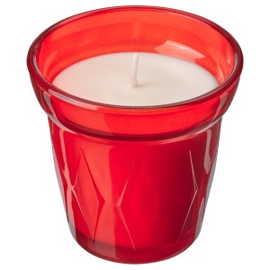 ВИНТЕР 2021 Ароматическая свеча в стакане, Апельсин и гвоздика, красный