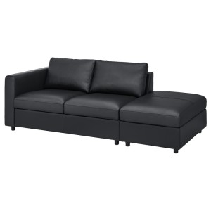 ВИМЛЕ 3-местный диван, с открытым торцом, Гранн/Бумстад черный