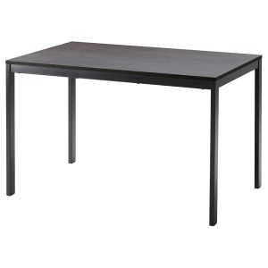 ВАНГСТА Раздвижной стол, черный, темно-коричневый