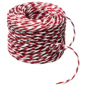 ВИНТЕР 2020 Подарочный шнурок, белый/красный, 40м