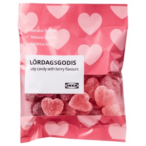 LÖRDAGSGODIS Желейные конфеты, со вкусом ягод, 0.1кг