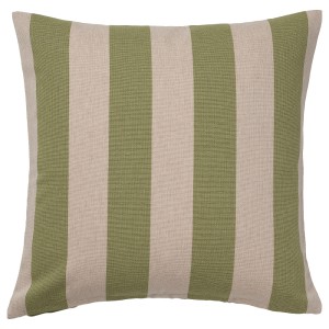 ХИЛЬДАМАРИЯ Чехол на подушку, зеленый неокрашенный, в полоску