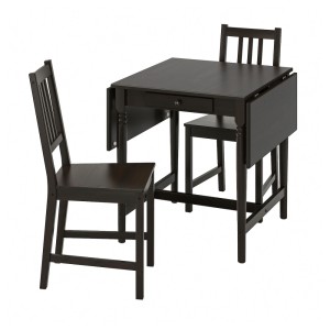 ИНГАТОРП / СТЕФАН Стол и 2 стула, черно-коричневый, коричнево-чёрный