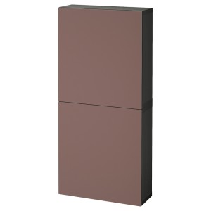 БЕСТО Навесной шкаф с 2 дверями, черно-коричневый, Хёртвикен коричневый
