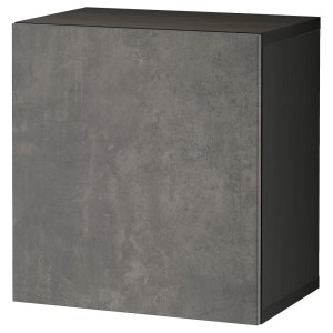 БЕСТО Комбинация настенных шкафов, черно-коричневый КЭЛЛЬВИКЕН, темно-серый под бетон
