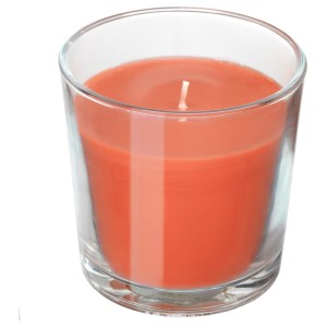 СИНЛИГ Ароматическая свеча в стакане, Персик и апельсин, оранжевый