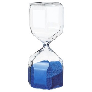 ТИЛЛСЮН Декоративные песочные часы, прозрачное стекло, синий