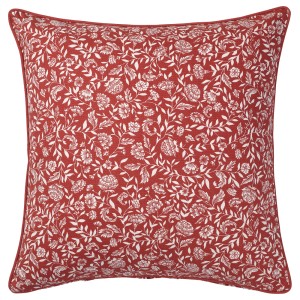 ЭВАЛУИЗА Чехол на подушку, красный/белый, с цветочным орнаментом