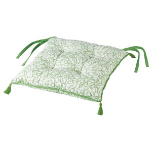 ИНБЬЮДЕН Подушка на стул, бел/зелен