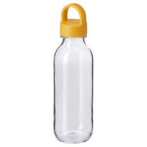 ФОРМСКЁН Бутылка для воды, прозрачное стекло, желтый