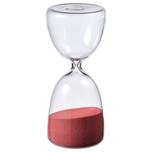 ЭФТЕТЭНКА Декоративные песочные часы, прозрачное стекло, темно-розовый