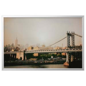БЬЁРКСТА Картина с рамой, Манхэттенский мост, цвет алюминия