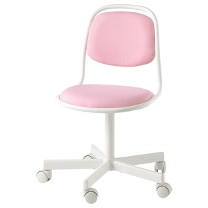 ОРФЬЕЛЛЬ Детский стул д/письменного стола, белый, Висле розовый
