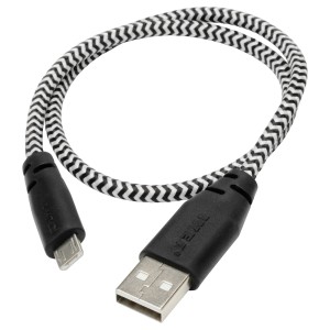 ЛИЛЛЬХУЛЬТ Кабель микро-USB-USB, черный, белый